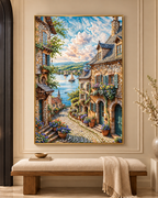 Lakeside Cottage Crystal Glass Wall Paintings For Home