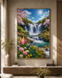 Waterfall of Floral Paradise Crystal Glass Painting & Wall Decoration Items