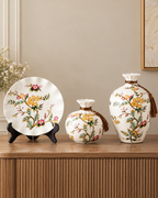 Blossoming Radiance Decorative Vase & Showpiece - Set of Three