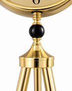 Orion Timekeeper Tripod Base Luxury Designer Silent Movement Standing Clock With Moving Gear Mechanism