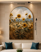Summer Sunflower Field Embossed Wall Painting for Home & Item for Wall Decoration ( 35.5 x 23.5 Inches )