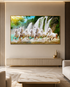 White Horses at the Waterfall Crystal Glass Painting & Wall Decoration Items