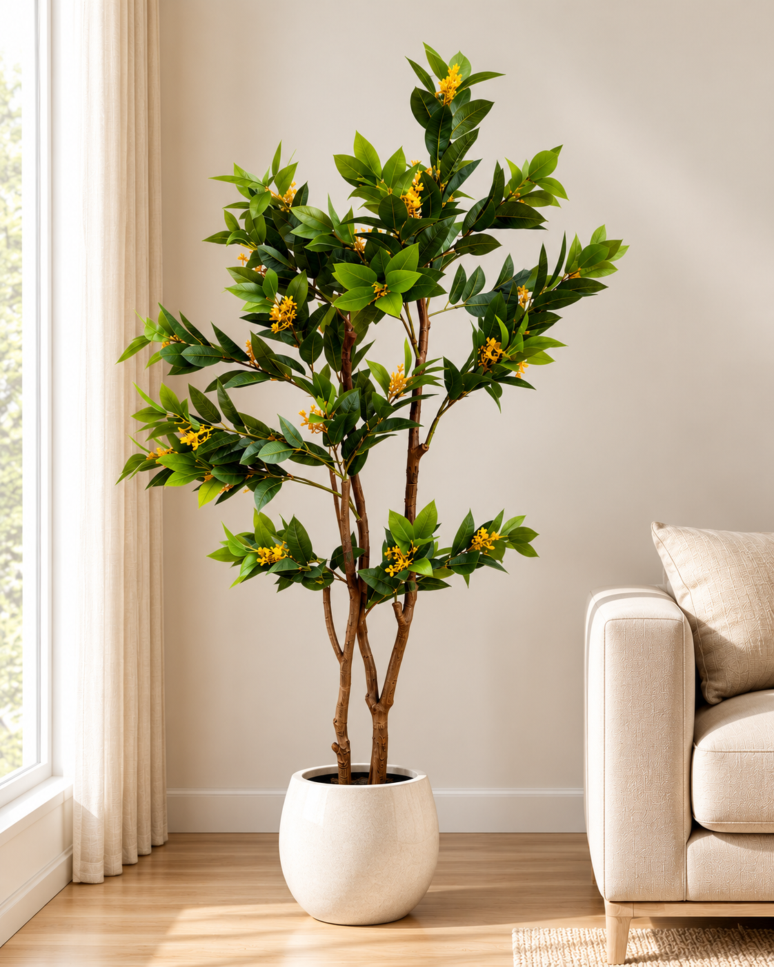 Osmanthus Grove Artificial Indoor Plant For Home ( 4.8 Feet ) (Natural Feel)