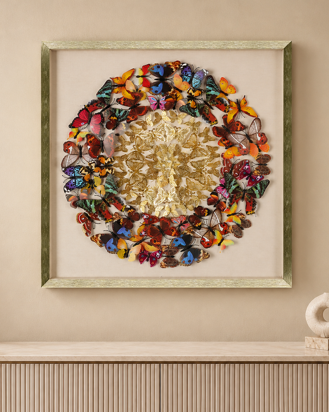 The Tropical Butterfly Kaleidoscope Shadow Box Wall Decoration Piece