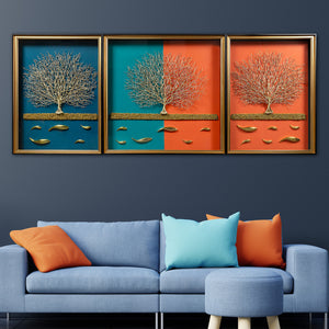 The Painted Forest Shadow Box Wall Decoration Piece - Set of 3