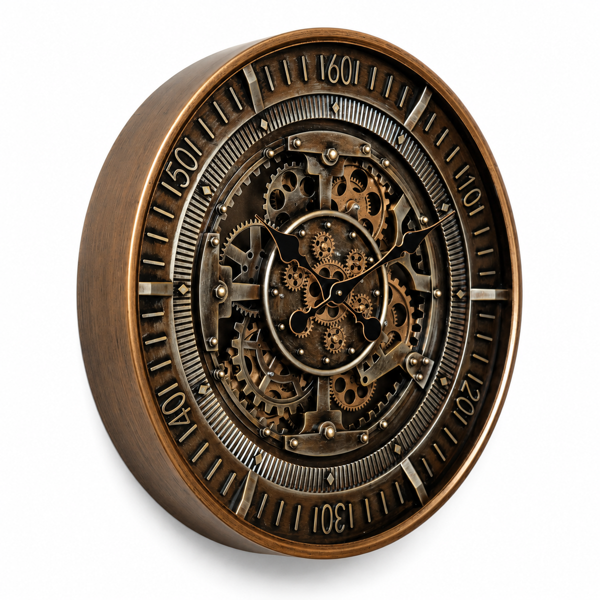 Maison Hour Luxury Designer Silent Movement Wall Clocks for the Home With Moving Gear Mechanism Buy Wall Clock Online (Steel Body)