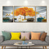 The Golden Glory Framed Crystal Glass Nature Painting - Set of 3 (B)