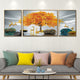 The Golden Glory Framed Crystal Glass Nature Painting - Set of 3 (B)
