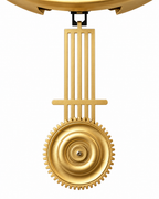 Phantom Dial Designer Silent Movement Pendulum Clock With Moving Gear Mechanism - Gold (Steel Body)