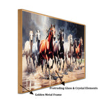 Triumph of The Seven Running Horse Crystal Glass Wall painting Bedroom