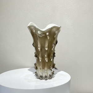 Sandstone Ripple Handblown Glass Vase & Decorative showpiece