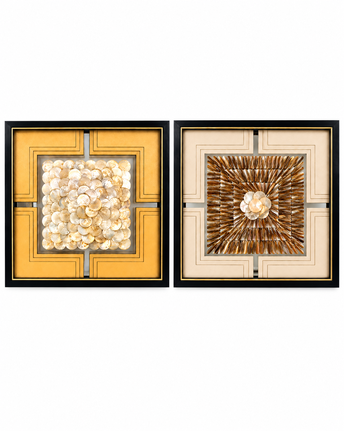 Floral Illusion & Radiant Mosaic Shadow Box and Wall decoration item