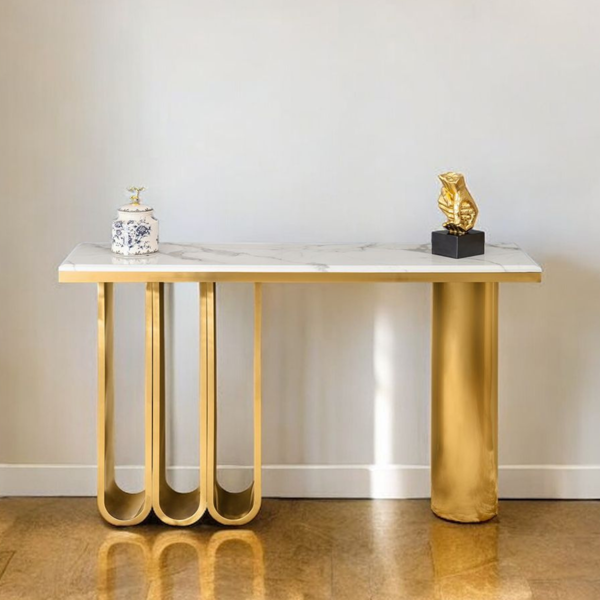 Modern Minimalist Console Table - Stainless Steel