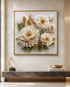 Ivory Flowers of Grace Crystal Glass Painting & Wall Decoration Items