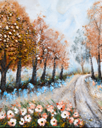 Pathway to Peace Hand painting for Home & Wall Decoration Item (With Outer Floater Frame) (47x31.5 Inches)