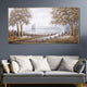 Winter Woodland Hand Paintings for Home (Comes With an Outer Floater Frame) (28x55 Inches)