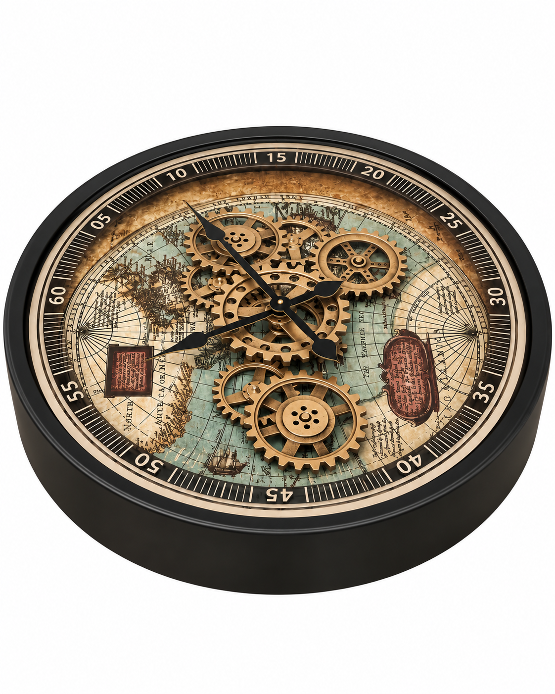 Timeless Tradition Luxury Designer Wall Clock For Living Room With Moving Gear Mechanism Buy Wall Clock Online - Medium (Steel Body)
