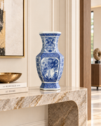 Dragon Cloud Decorative Vase & Showpiece for Home & Item for Home Decoration (Blue Pottery)