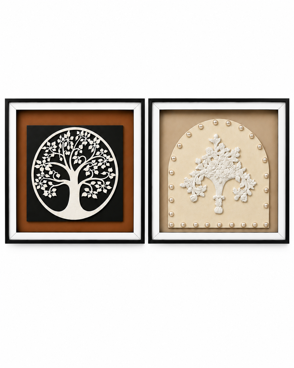 Tree of Life & Royal Blossom Shadow Box for Wall Decoration & Wall Art -Set of 2