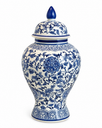 Celestial Blossom Decorative Vase For Home & Item for Home Decoration (Blue Pottery )