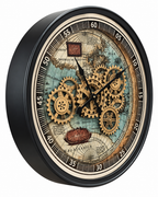 Timeless Tradition Luxury Designer Wall Clock For Living Room With Moving Gear Mechanism Buy Wall Clock Online - Medium (Steel Body)