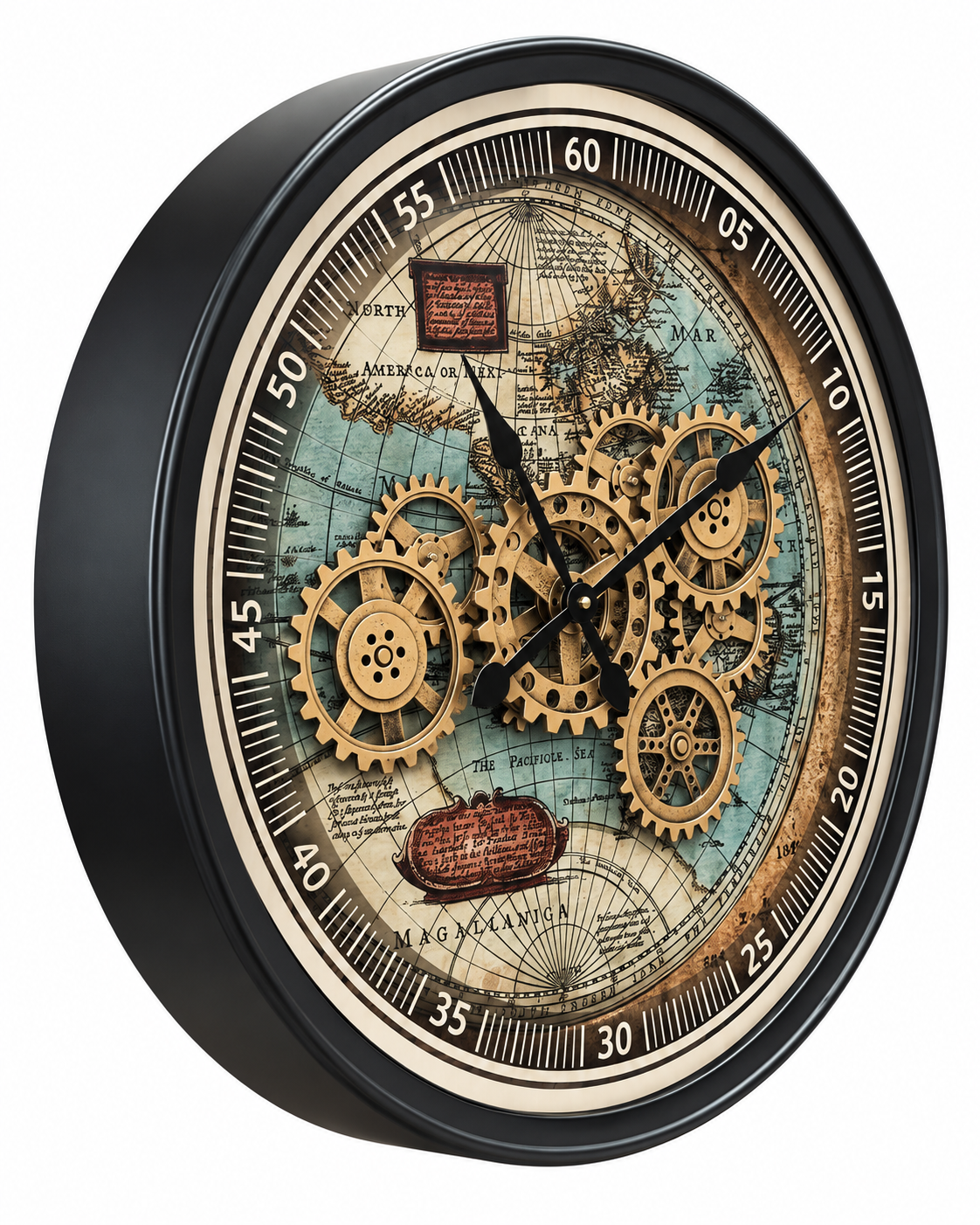 Timeless Tradition Luxury Designer Wall Clock For Living Room With Moving Gear Mechanism Buy Wall Clock Online - Medium (Steel Body)