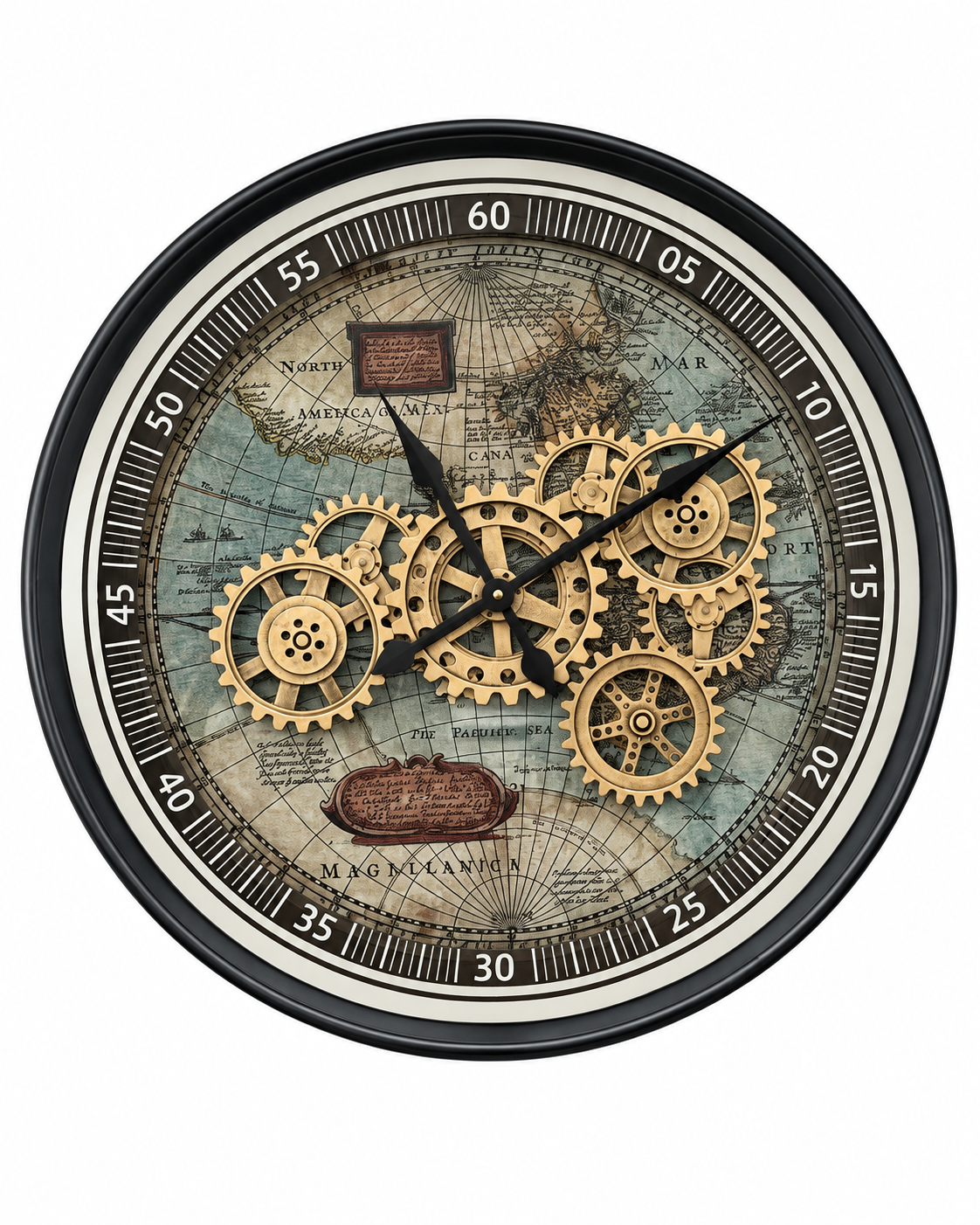 Timeless Tradition Luxury Designer Wall Clock For Living Room With Moving Gear Mechanism Buy Wall Clock Online - Medium (Steel Body)