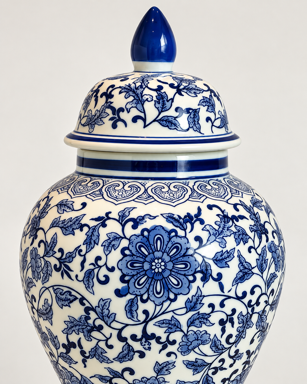 Celestial Blossom Decorative Vase For Home & Item for Home Decoration (Blue Pottery )
