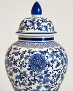 Celestial Blossom Decorative Vase For Home & Item for Home Decoration (Blue Pottery )
