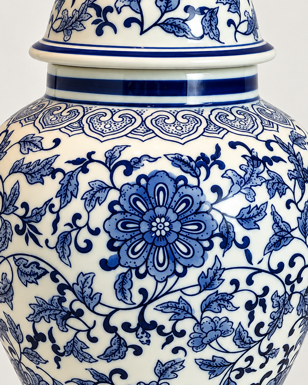 Celestial Blossom Decorative Vase For Home & Item for Home Decoration (Blue Pottery )