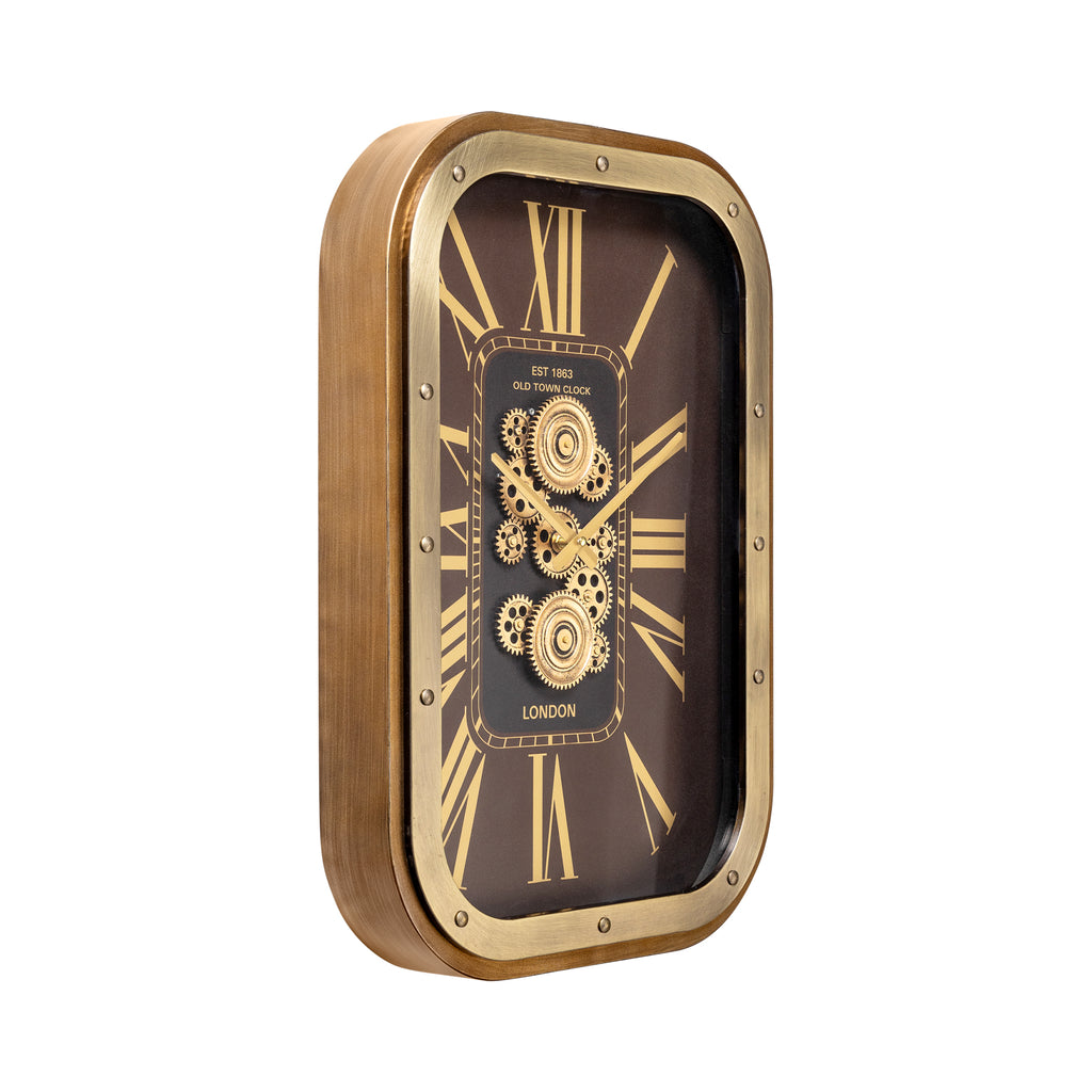 Old Town Heritage Luxury Designer Silent Movement Wall Clocks for the Home With Moving Gear Mechanism Buy Wall Clock Online (Steel Body)