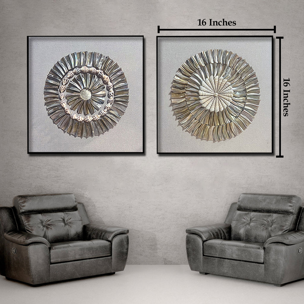 Seashell Radiance Ensemble Wall Art Shadow Box & Wall Decoration Item