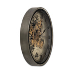 Phantom Dial Luxury Designer Wall Clock For Living Room With Moving Gear Mechanism Buy Wall Clock Online - Medium (Black) (Steel Body)
