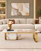 Posh Accent Coffee Table For Living Room (Stainless Steel)