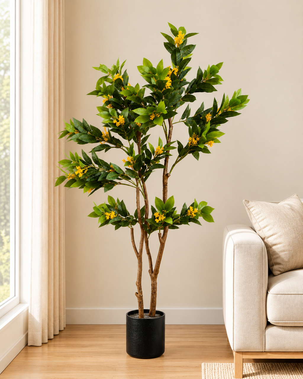 Osmanthus Grove Artificial Indoor Plant For Home ( 4.8 Feet ) (Natural Feel)