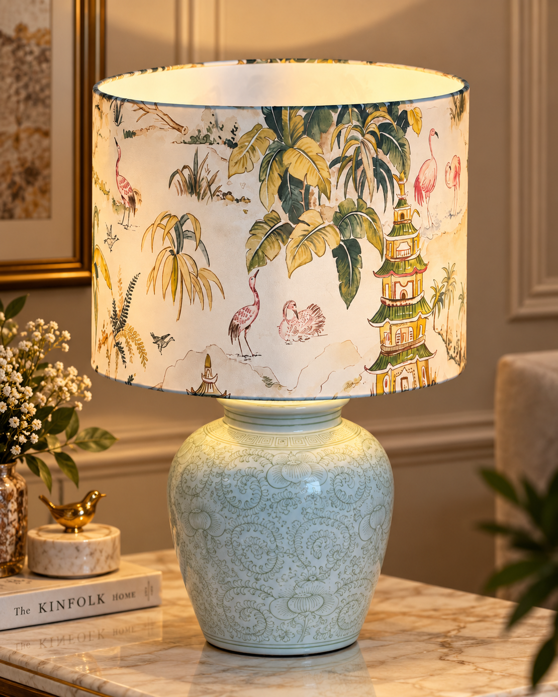Eastern Paradise Designer Table Lamps for Living Room - Green