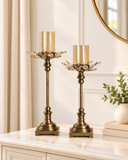 Majestic Blossom Candle Stand For Home & Item for Home Decoration - Set of 2