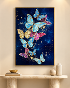 The Dance of Butterflies Framed Crystal Glass Decorative Wall Painting Bedroom