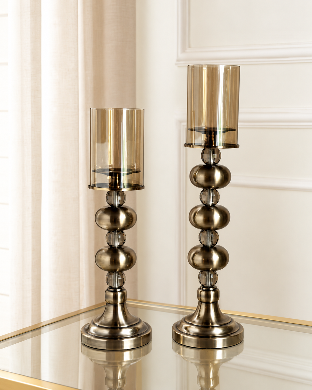 Royal Elegance Candle Stand For Home & Item for Home Decoration - Set of 2