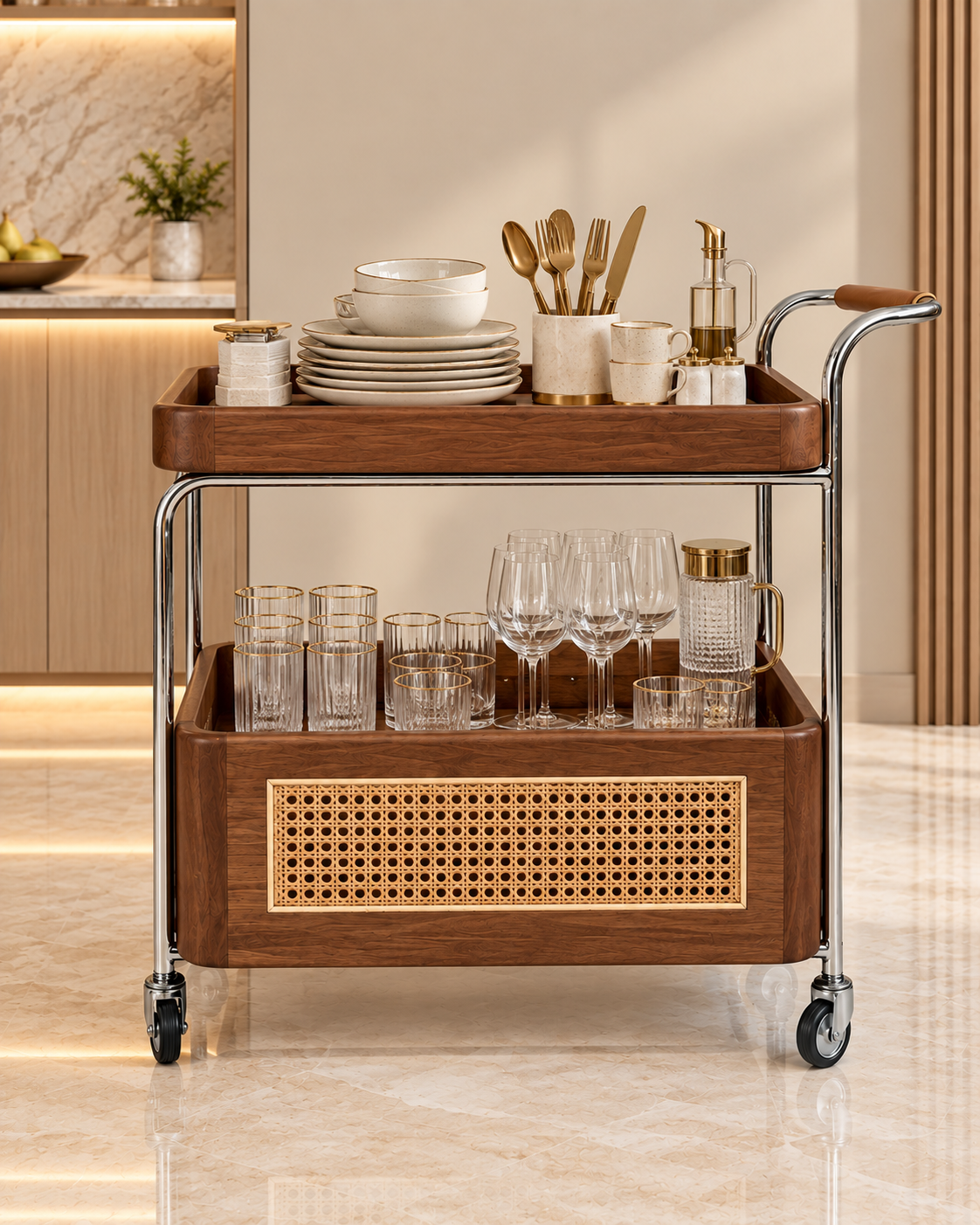 Artisan Serve Trolley for Home & Dining Area