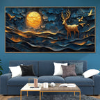 The Deer Under Moonlight Canvas Paintings