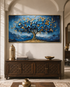 Blue Tree of Prosperity Crystal Glass Art Wall Painting For Home Décor