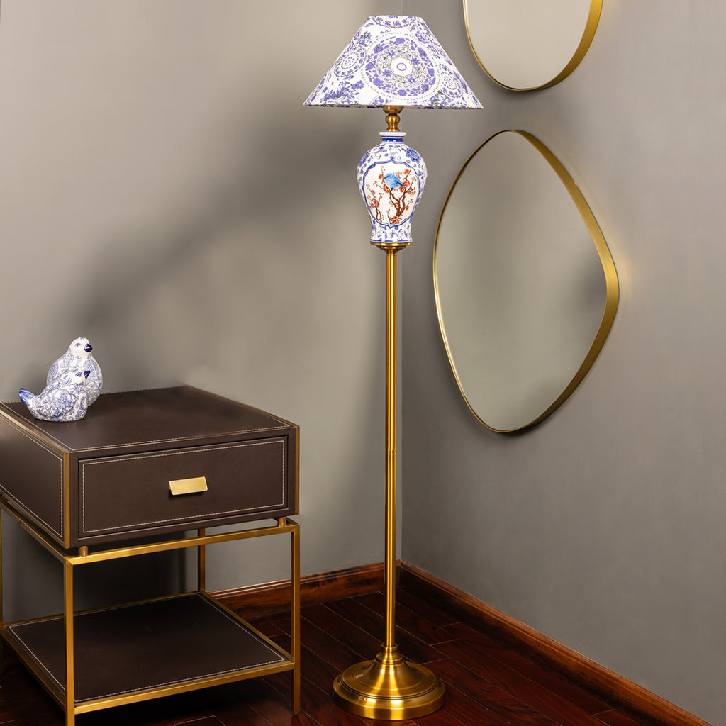Timeless Blue Porcelain Standing lamp (Blue Pottery)