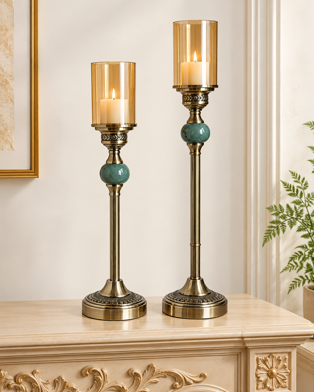Luxe Symphony Candle Stand For Home & Item for Home Decoration - Set of 2