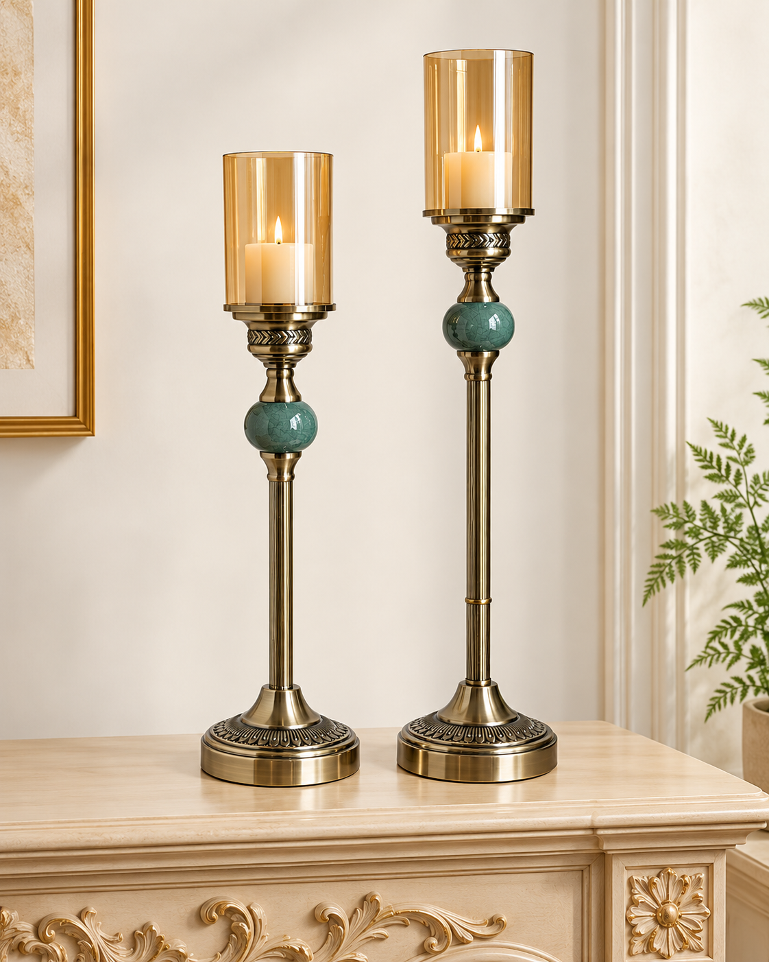 Luxe Symphony Candle Stand For Home & Item for Home Decoration - Set of 2