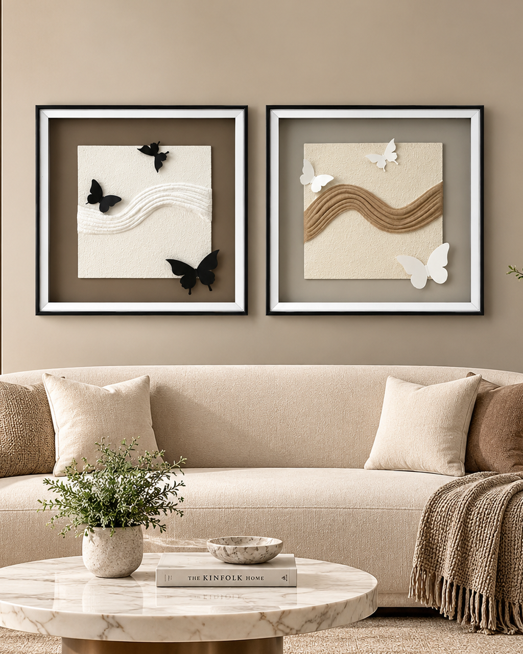 Flight of Butterflies & Butterfly Journey Shadow Box for Wall Decoration & Wall Art - Set of 2
