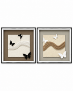 Flight of Butterflies & Butterfly Journey Shadow Box for Wall Decoration & Wall Art - Set of 2