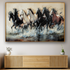 Seven Running Horses Wild Crystal Glass Painting - Medium