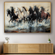 Seven Running Horses Wild Crystal Glass Painting - Medium