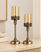 Classic Allure Candle Stand For Home & Item for Home Decoration - Set of 2